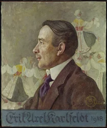 Portret van de dichter Erik Axel Karlfeldt
