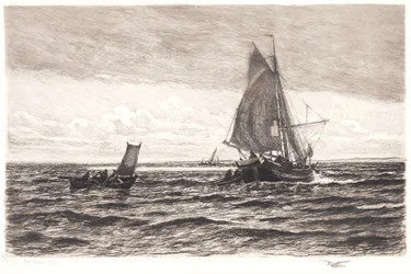 Vissersboot en roeiboten