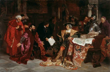 De Keizer Maximiliaan ontvangt de Venetiaanse Ambassadeurs in Verona, 1879
