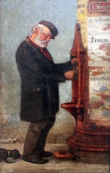Man bij de fontein