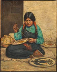 Hopi vrouw weefplaten