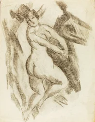 Liggend vrouwelijk naakt