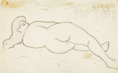 Liggend vrouwelijk naakt