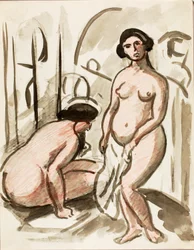 Twee naakte figuren