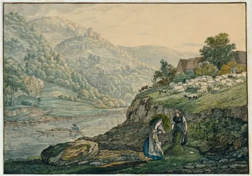 Stolzeneck aan de Neckar (Blad 19 uit het schetsboek van de Neckarstreek)