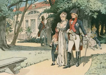 Frederik Willem III, Koning van Pruisen (1770-1840), en zijn vrouw, Koningin Louise (1776-1810), in Paretz in 1800