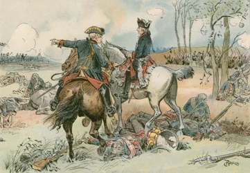 Frederik de Grote bij de Slag bij Kolin in 1757