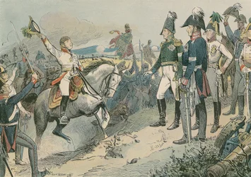 De drie geallieerde heersers bij de Slag om Leipzig in 1813