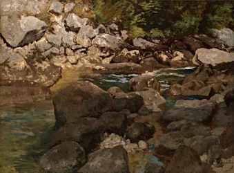 Bergstroom met rotsblokken, 1888-1889