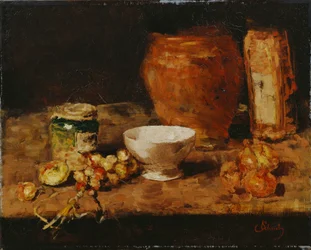 Stilleven met witte schaal
