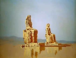 De zogenaamde Memnon-kolossen in Egypte