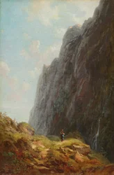 Berglandschap met herderin in het Wendelstein-gebied