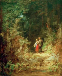 Liefdespaar in het bos