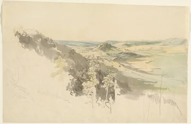 Heuvelachtig landschap met kasteel Landsberg