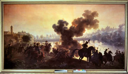 Campagne van Italië: zicht op de Slag bij Lodi op 10/05/1796. Schilderij door Antoine Vernet, 1796