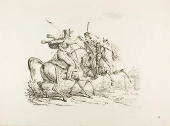 Hussaar die een Kozak met een Sabel Doodt