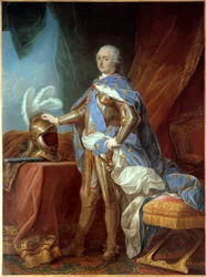Portret van Lodewijk XV in harnas