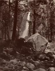 Lower Yosemite Fall, 1.600 voet, ca. 1872, gedrukt ca. 1876