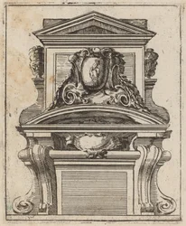 Architectonisch motief met een figuur