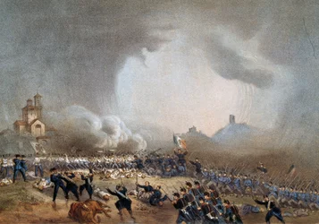 Aanval van de Piëmontezen bij Madonna della Scoperta, Slag bij Solferino, 24 juni