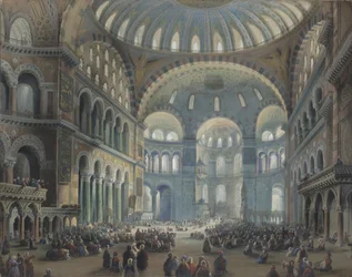 Interieur van de Hagia Sophia in Constantinopel