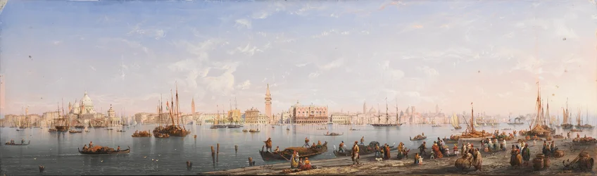 Panorama van Venetië (tempera op papier)