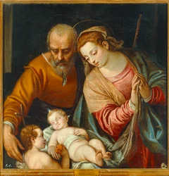 De Heilige Familie met de jonge Johannes Baptist ...