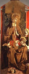 Madonna en kind, centraal paneel van de tweede triptiek van de Valle Castellamo