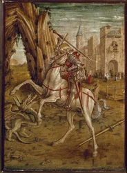 Sint-Joris doodt de draak (predella van de Pala Odoni), na 1490