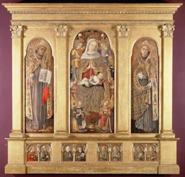 Maagd en Kind met Heiligen Bonaventura en Louis van Toulouse, c.1489