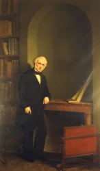 Portret van Alessandro Manzoni. Schilderij door De Notaris. Milaan Manzoni Huis