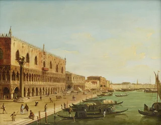 Het Dogenpaleis in Venetië met Riva degli Schiavoni