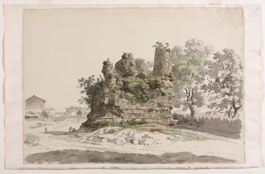 Het Zogenaamde Graf van de Gebroeders Curiatii in Albano, met de Kerk van de Madonna..., c177