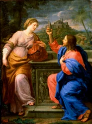Christus en de Samaritaanse vrouw bij Jacobs bron