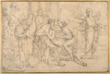 Tobias geneest de blindheid van Tobit met de gal van de vis