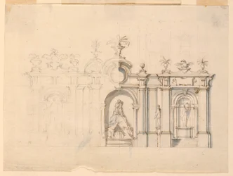 Colonnade met fontein