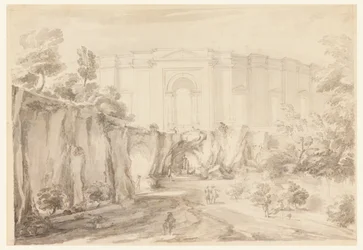 Ontwerp voor een Hemicyclus, Villa Albani, Rome, Italië