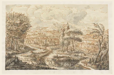 Tekening, Een vallei, 1750-70