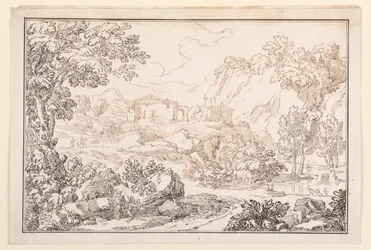 Tekening, Een landschap, 1770-86