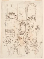 Tekening, Architecturale en Figurale Schetsen, ca. 1760