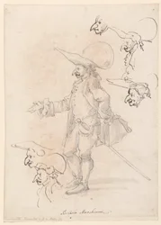 Tekening, karikaturen, ca. 1725-75