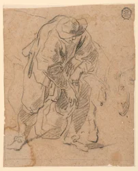 Tekening, Boer met tas, 1728-78