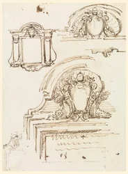 Tekening, Schetsen voor lijsten, voor de sacristie van St. Peter