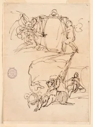 Tekening, Drie schetsen, voor 1775
