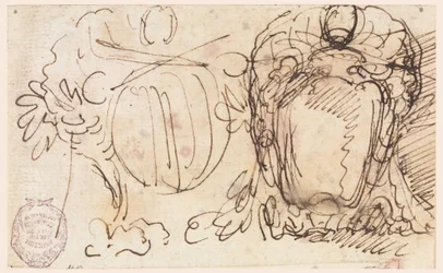 Tekening, Twee wapenschilden voor het wapen van paus Benedictus XIV, 1740-58