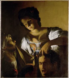 Judith met het hoofd van Holofernes (schilderij op doek)