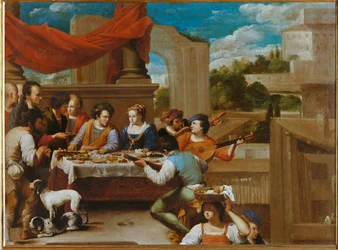 De heilige Lazarus en de rijke man (schilderij op doek)