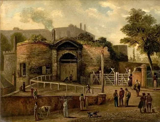 Zicht op de kasteelpoort, Nottingham