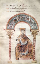 Ms CCII fol.91v Apollo Medicus, uit Etymologiae door Isidorus van Sevilla