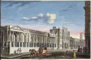 Bank of England, Threadneedle Street, gravure door Bowles en Carver